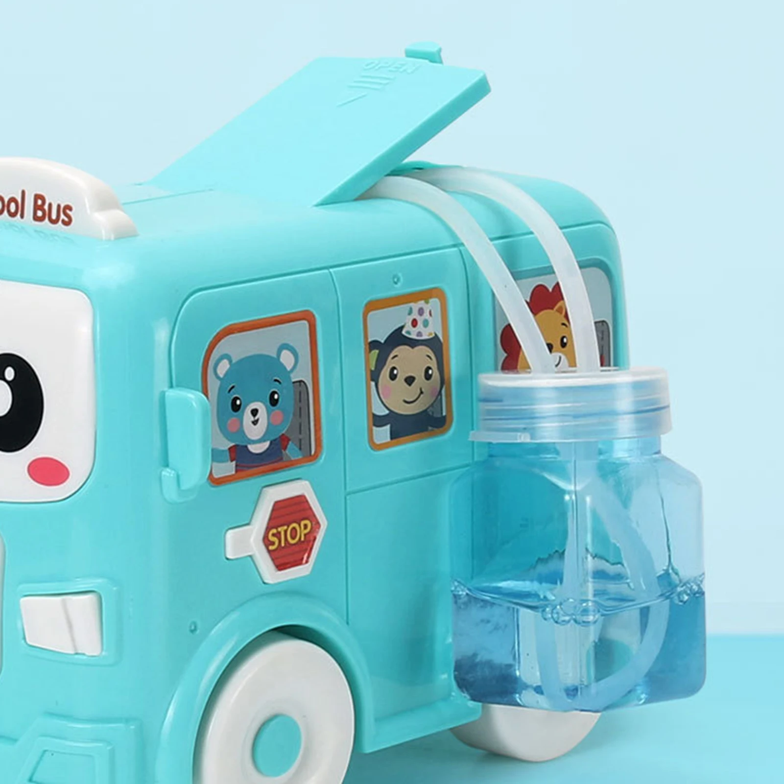 M&aacute;quina autom&aacute;tica de burbujas de agua y jab&oacute;n para ni&ntilde;os, juguete soplador de burbujas, autob&uacute;s escolar-4