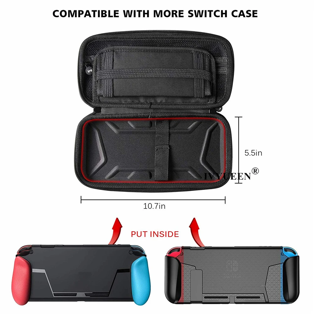 IVYUEEN для Nintendo doswitch NS консоль сумка для хранения протектор оболочки+ 8 накладки на джойстик для Nitendo переключатель Joy Con джойстик