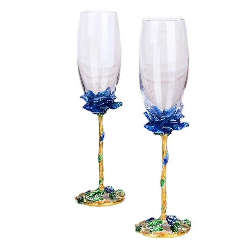 

Бокал PalaceLight, роскошный, 250-300 мл, эмалированный, цвета шампанского, красного вина, хрустальный, синий, чашка Enchantress Rose, подарок на день Святого ...