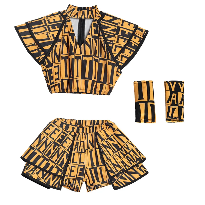 

Hip Hop Dance Costumes Girls Catwalk Jazz Performance Clothing Modern Outfit Children Cheerleaders Street Dancing Wear 120-160