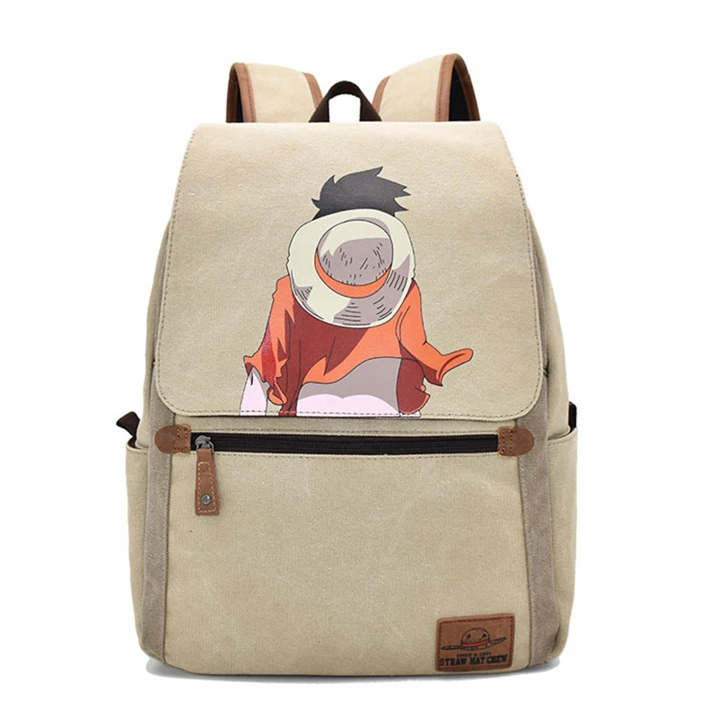 Холщовый Рюкзак Luffy в стиле аниме унисекс школьные ранцы на молнии сумка плечо с