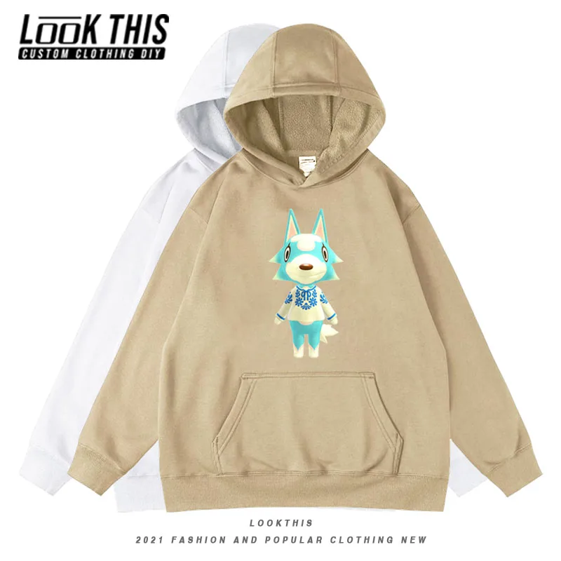 

Animal Crossing Mens Oversized Sweatshirt Long Sleeve Hooded Hoody Tops Harajuku Streetwear Boy Teens Fleece Fun Anime Hoodie