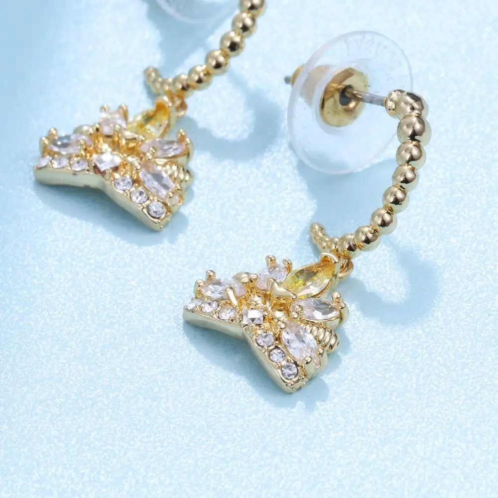 

High-Quality SWA New Crown Qristocracy With Its Own air Field A Bee Queen-Shaped Lady's Earrings Charming Fashion Jewelry