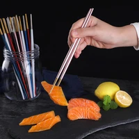 tableware japanese sushi chopsticks set stainless steel chop sticks silver gold chopsticks rest korean chopsticks dropshipping