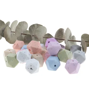 Бусины из пищевого силикона, шестигранные, 14 мм, 100 шт.