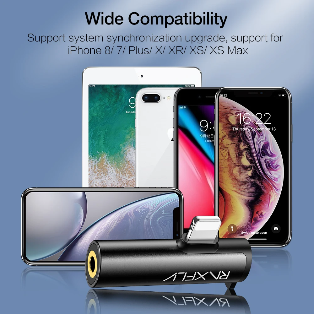 RAXFLY 2 в 1 освещение 3 5 мм USB наушники зарядный адаптер для iPhone 7 XR XS Max кабель брелок