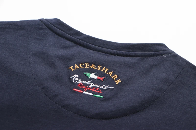 

TACE&SHARK T-shirt men cotton Short sleeve shirt 2020 summer new o-neck comfort fashion embroidery quality M-3XL free shipping