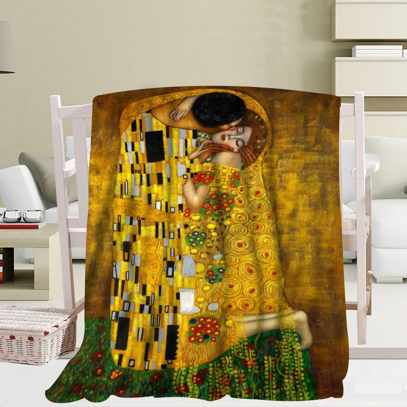 

Custom The-Kiss-Gustav-Klimt Blanket 56x80 inch 50x60 Inch 40x50 Inch Home/Sofa/Bedding Throw Blanket Kid Adult Warm Blanket