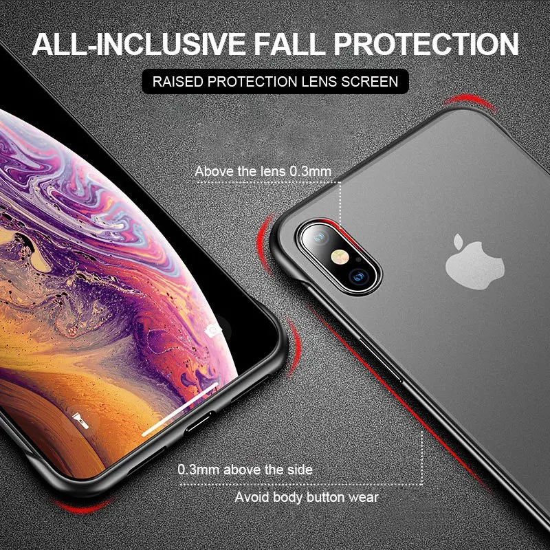 Ультра-тонкий четыре угла анти-стук без рамки Матовый Телефон чехол для iPhone 6 7 8 plus