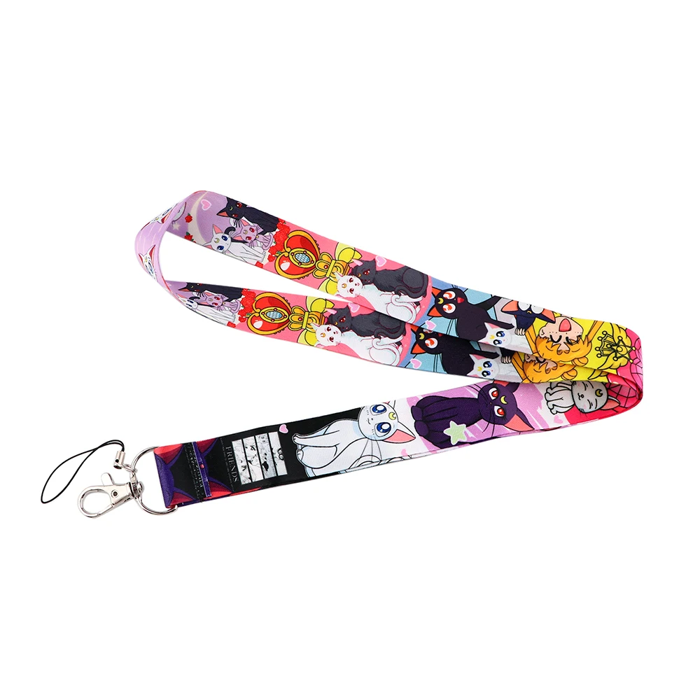 

PF626 Dongmanli Japanese Anime Cat Key lanyard Keychain Personalise ID Card Pass Gym Mobile Phone Key Ring Badge Holder Jewelry