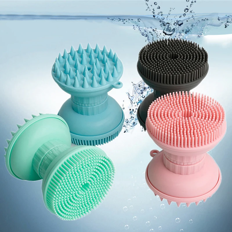 

Silicone Double Head Body Scalp Massage Brush Shampoo Brush Hair Washing Comb Shower Brush Bath SPA Hair Brush