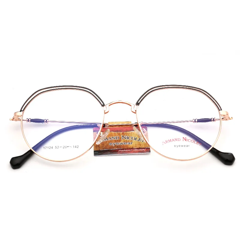 Литературная и художественная стеклянная оправа круглые плоские очки большого