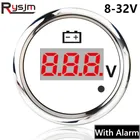 Водонепроницаемый 52 мм Мини Лодка Автомобильный вольтметр Калибр 316 нержавеющая сталь вольтметр 8-32 В для мотоцикла грузовика автомобиля красная подсветка
