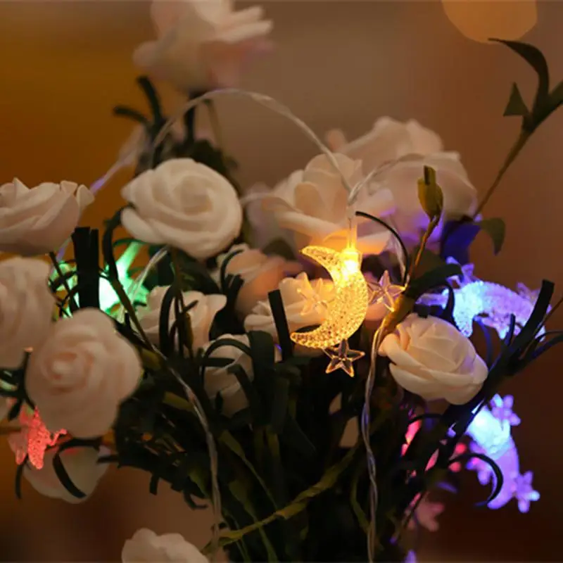 Светодиодный светильник-гирлянда со звездой луной праздничный уличный