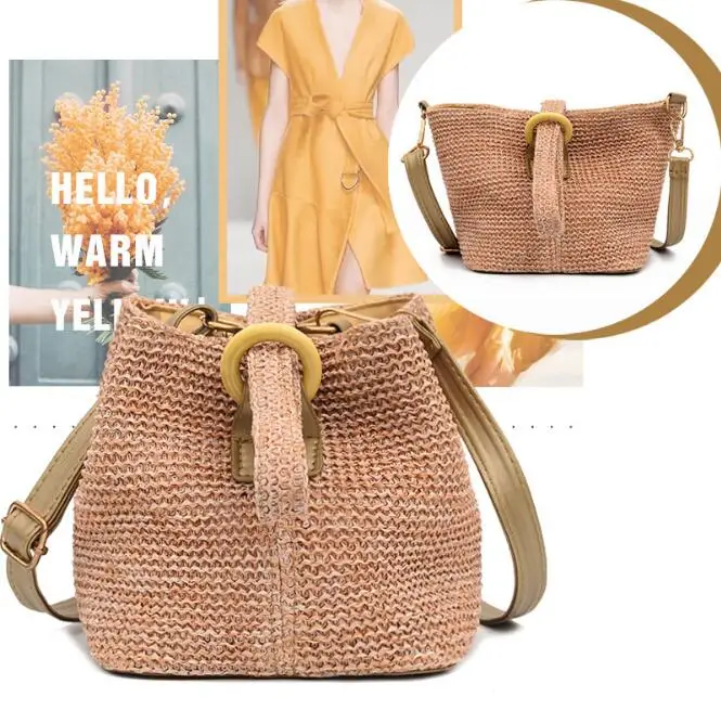 Соломенные Сумочки в европейском и американском стиле Женская Повседневная