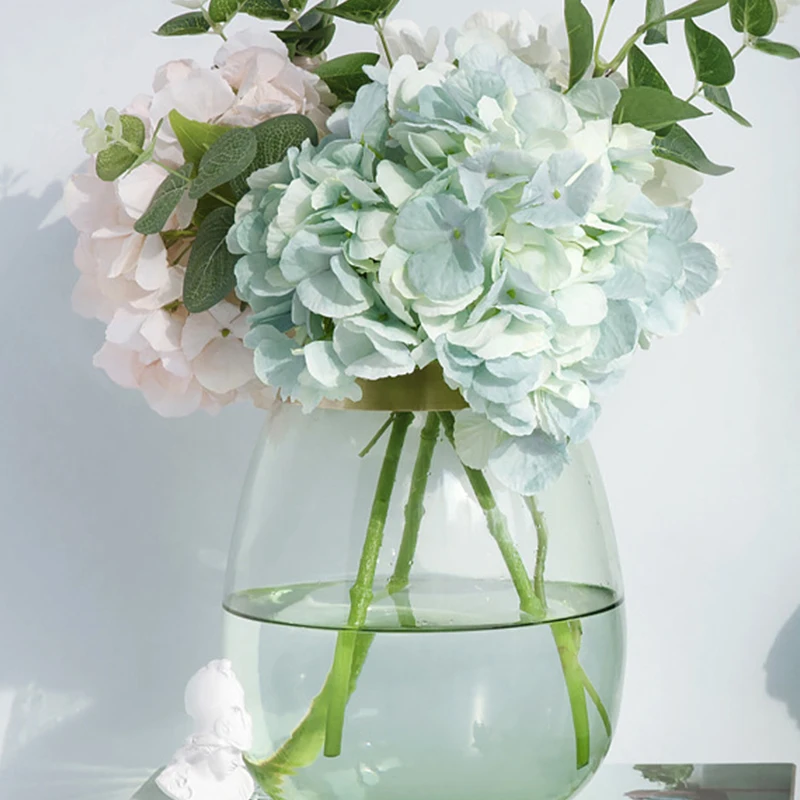 Искусственная шелковая Гортензия Цветная декоративная Цветочная головка сделай