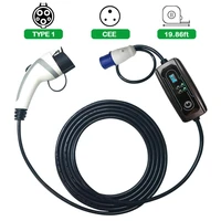 ev charger type 1 16amp portable electric vehicle charger cee plug 3 6kw car charging cable sae j1772