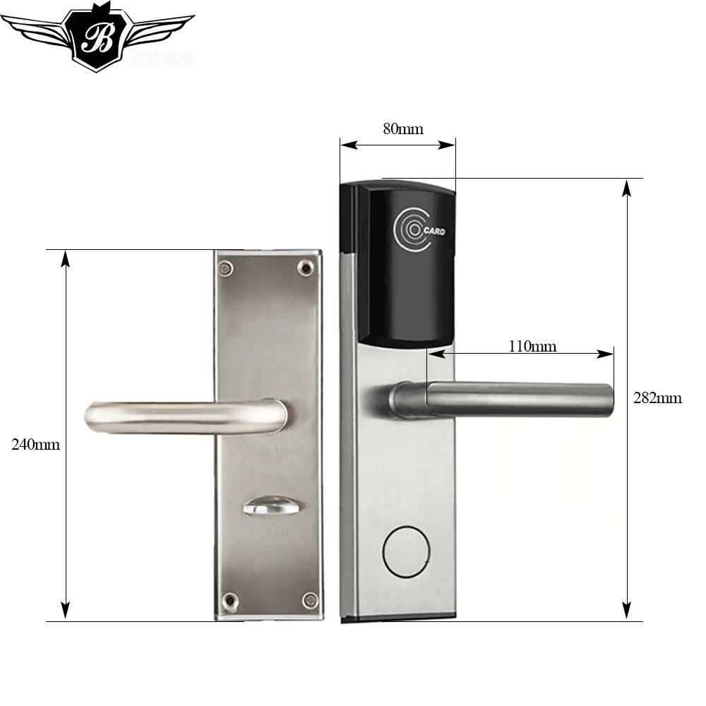 Smart RFID IC Card classic Design Digital Door Lock with Intelligent free software manage system for Upscale hotel