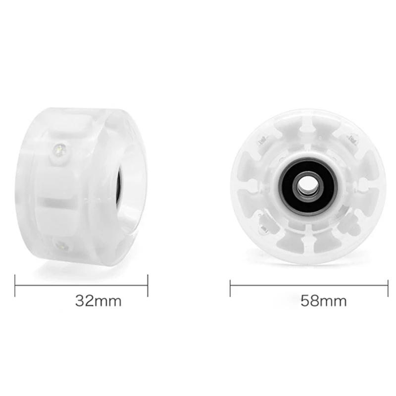 

4pcs Durable Luminous Roller Skate Wheels with Bearings Suitable for Double Row Skating and Skateboard FEA889