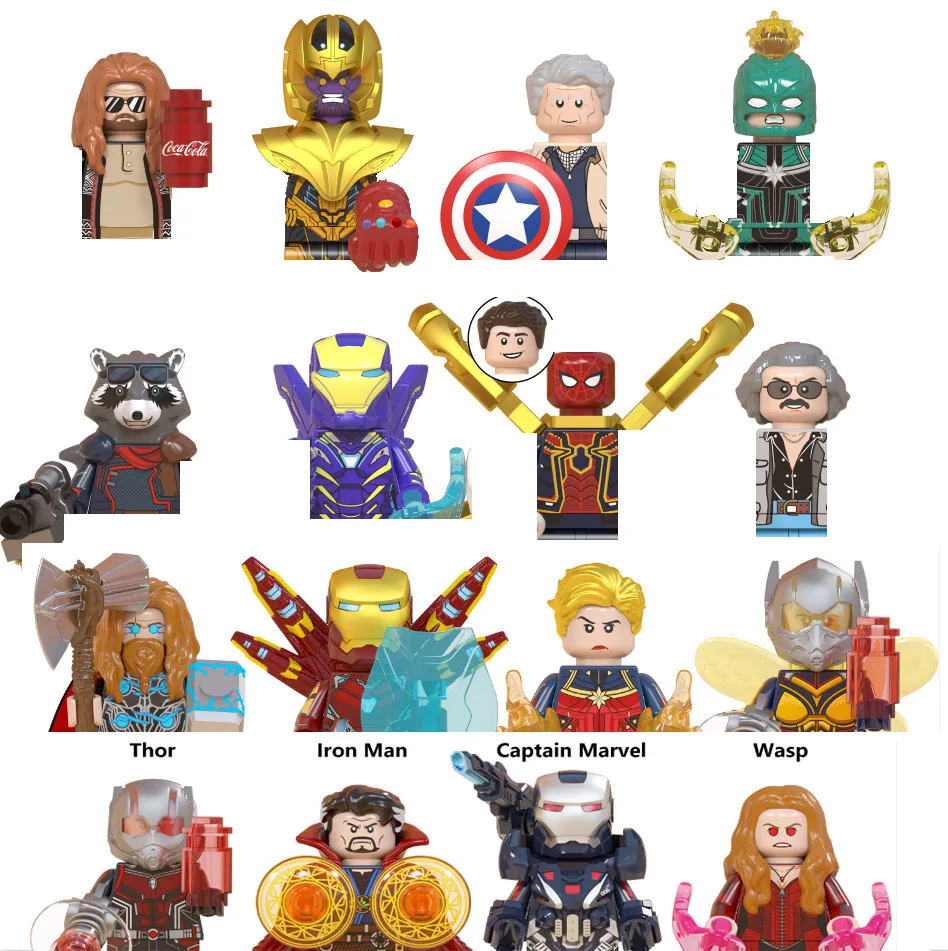 

Single Sale Movie TV Marvel Avengers Buliding Blocks Bricks Mini Action Figures Heads series Educational Kid Toys Birthday Gifts