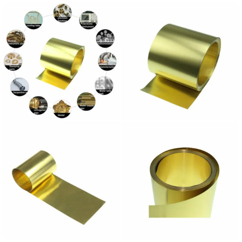 

1 pcs 0.01/0.3mmx20/30/50/100/200mmx1000mm Brass Metal Thin Sheet Foil Plate Thick