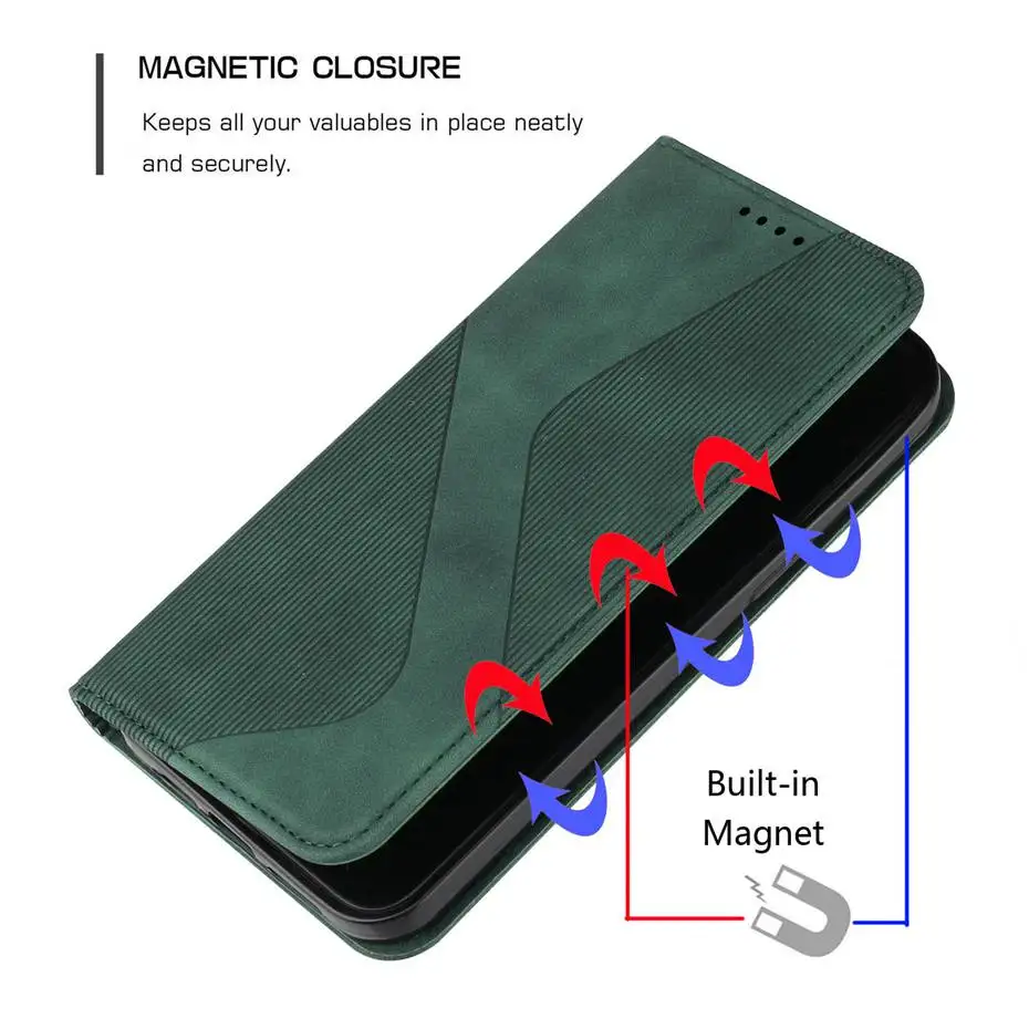 Кожаный чехол-книжка для Moto edge 20 Pro Lite Прочный Магнитный чехол-бумажник телефона
