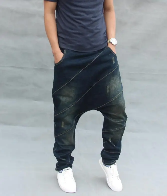 Jeans Men denim harem pants Loose Crotch Jeans Men's Hip-Hop Flying Squirrel Jeans