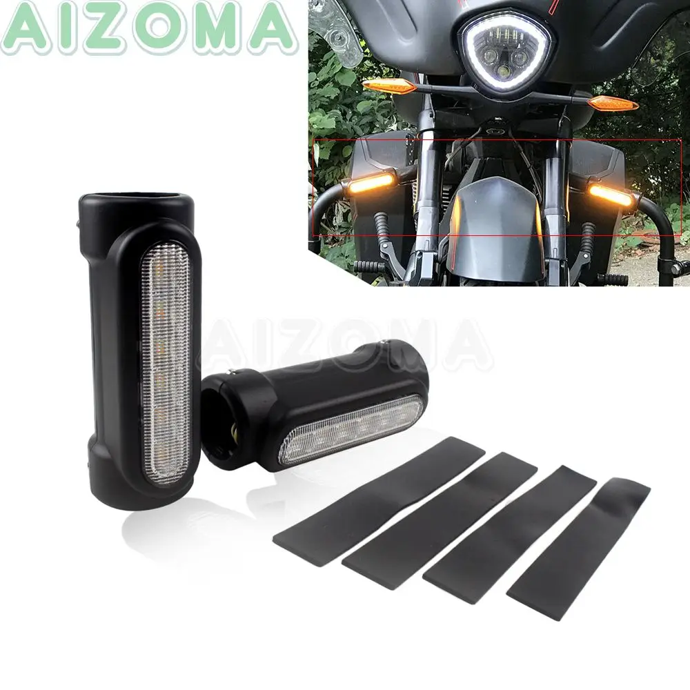 

2pcs Motorcycle LED Turn Signal Light For Harley Sportster 883 Touring 1.25'' Highway Crash Bars Mount Driving Running Lamp