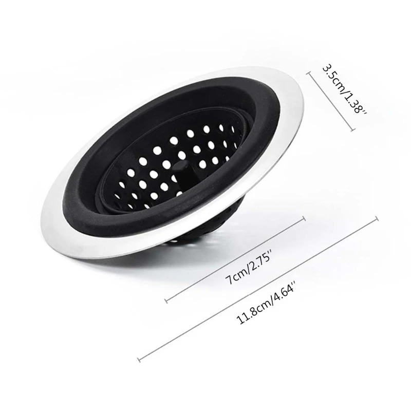 

Stainless Steel Silicone Sink Strainer Bath Floor Drain Stopper Plug Sewer Filter Hair Catcher Kitchen Supplies Y5JC