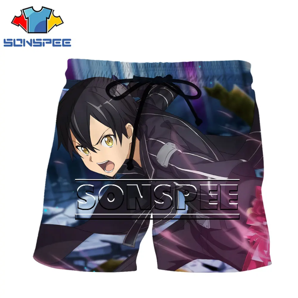 

SONSPEE Sword Art Online Anime Men Shorts Loli Japan Cartoon Klein Hip-Hop Otaku Fashion Harajuku All-Match Shorts Free Shipping