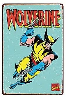 Oulili Wolverine комикс металлический жестяной знак 12X8 дюймов винтажный постер