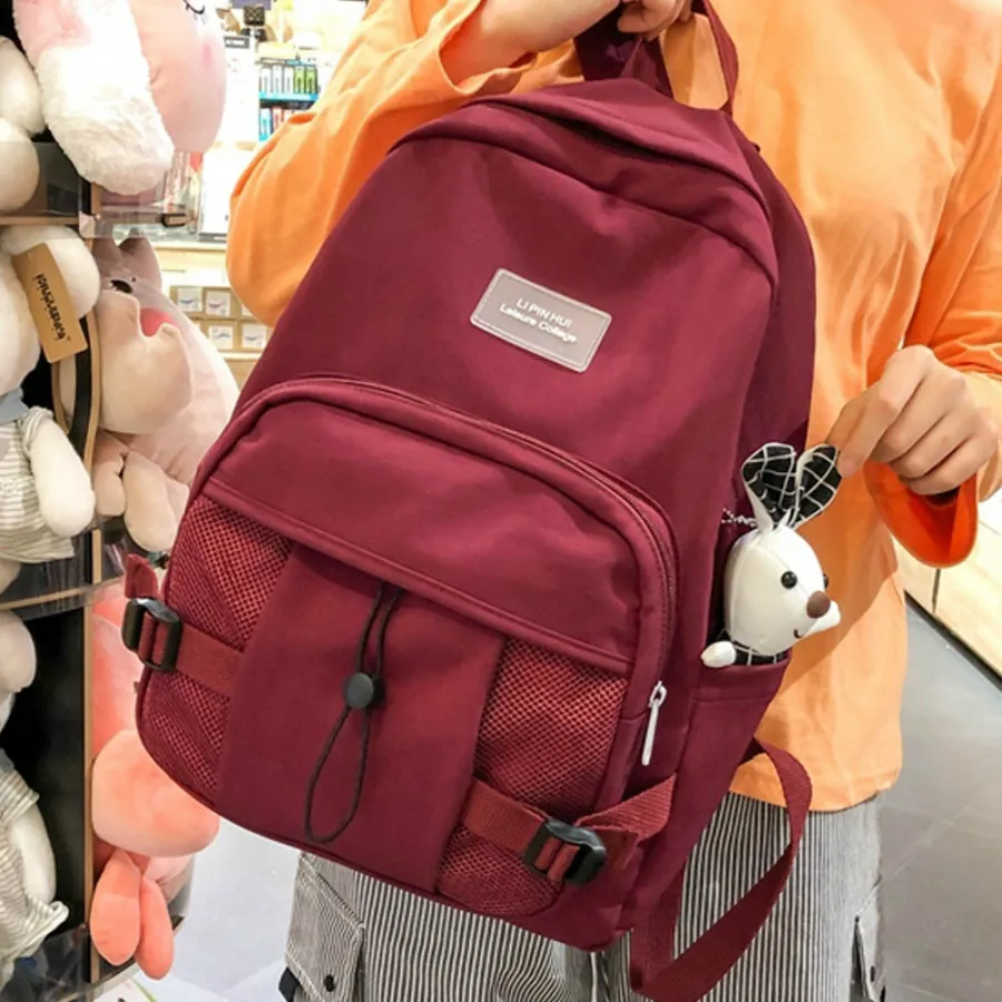 

Водонепроницаемый женский рюкзак Feminina, нейлоновые школьные сумки для девочек-подростков, простая сумка через плечо, дорожная школьная сумк...