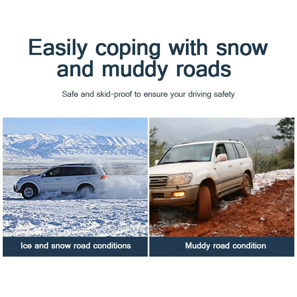 

4PCS Winter Universal Car Tire Snow Chains Adjustable Emergency Anti-Skid Automobile Belt Snow Chain For Truck Car SUV