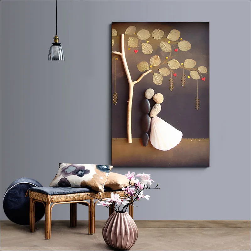 Современная картина Любовь под деревом мультяшное издание плакаты эстетика