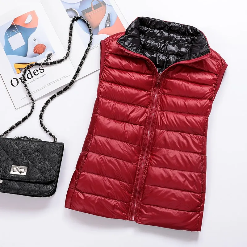 Женский жилет ftaylor двусторонний ультра легкий большого размера облегающая