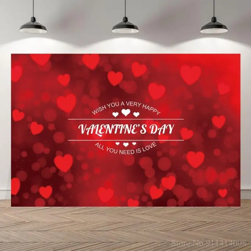 

Valentine's Day Love Heart Red Wedding Backdrops Photography Sexy Women Lady Portrait Anniversary Photo Backgrounds