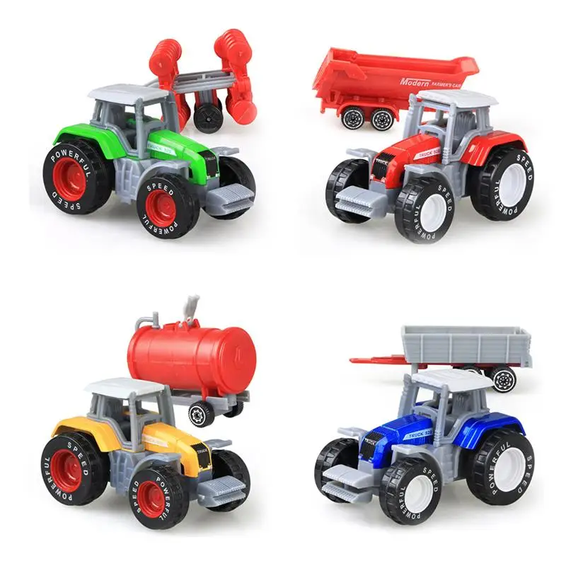 

4 Pcs Alloy Farm Tractor Toy Set Engineering Car Model Farm Vehicles Toy Tractors Car Toy For Children Kids Boys