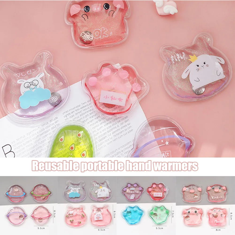 Новый мини зимние многоразовая Гелевая грелка для рук Милый Забавный принт