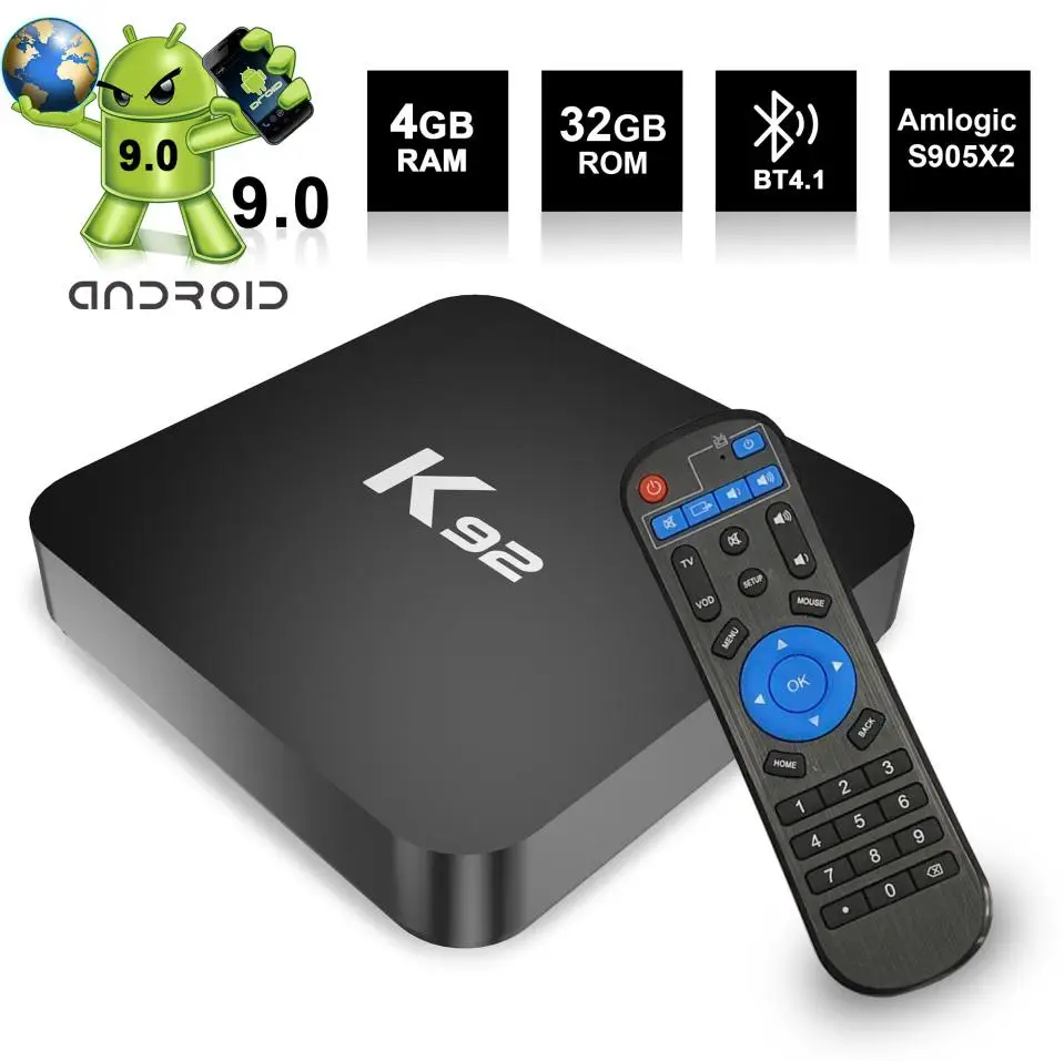 ТВ-приставка BEESCLOVER K92 Android 9 0 Amlogic S905 X2 2 4G/5G Dual WiFi USB3.0 BT4.2 поддержка 4K медиаплеера TV Box