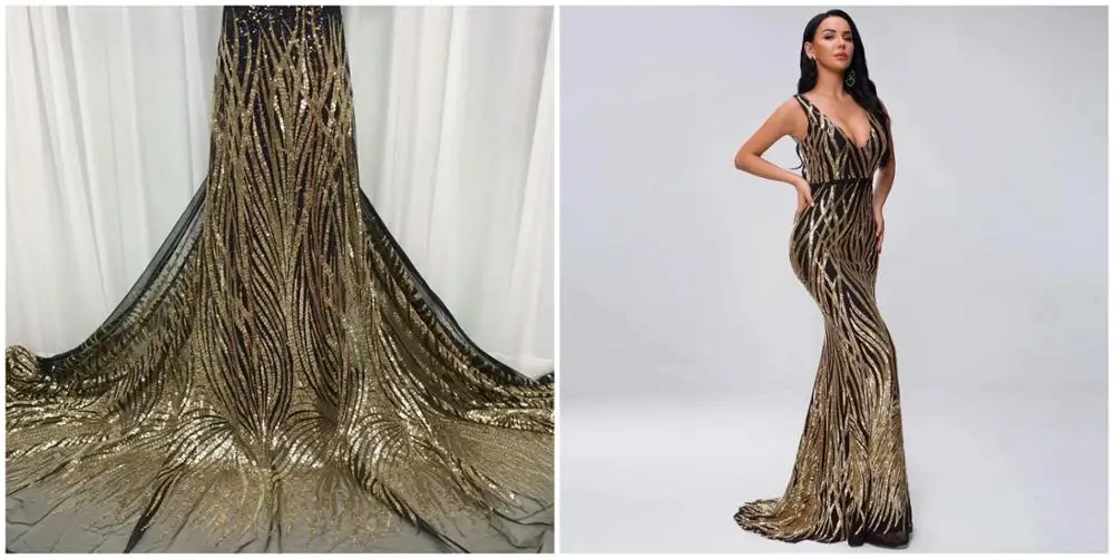 

Сексуальное женское вечернее платье из тюля, французская сетчатая кружевная ткань с блестками JNZ463 (5 ярдов/лот)