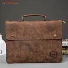 2021 брендовая винтажная сумка из искусственной кожи, однотонный портативный мужской портфель, Повседневная сумка-мессенджер, мужская деловая сумка для офиса