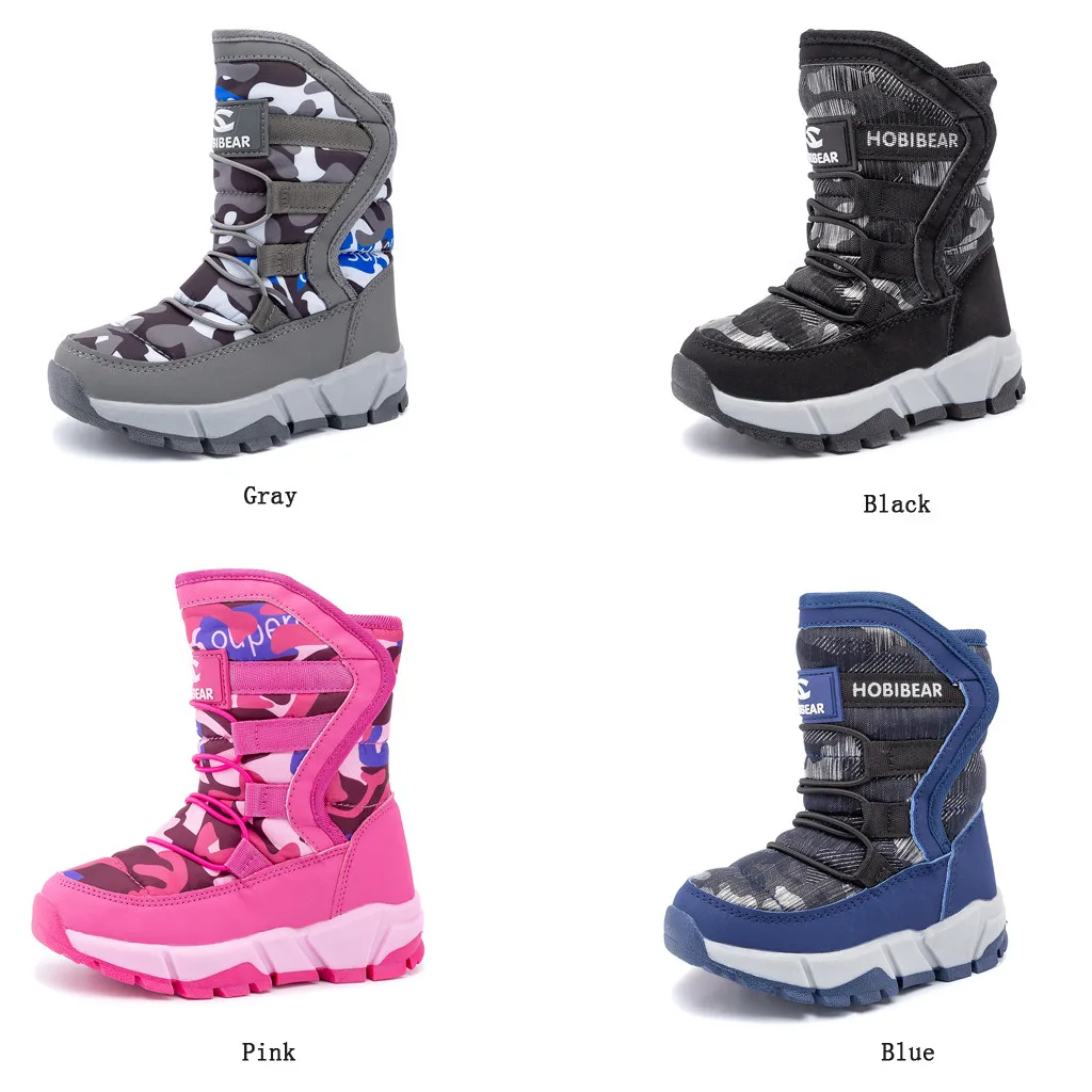 Зимние ботинки для мальчиков и девочек детская обувь зимние теплые