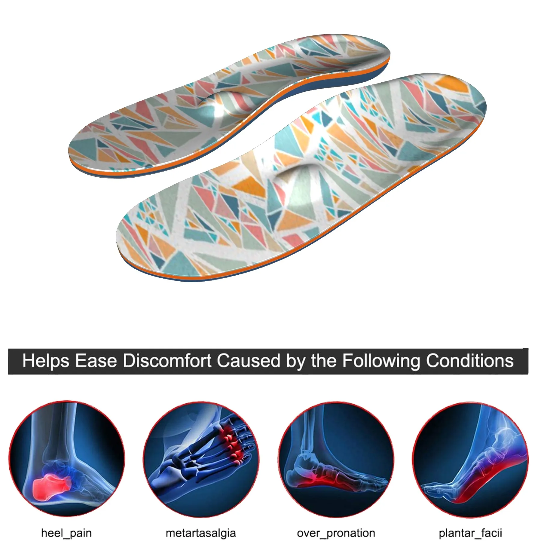 Heel orthopedic pad Full pad plantar fasciitis, metatarsal arch support, orthopedic insole, sports sole, flat foot pain