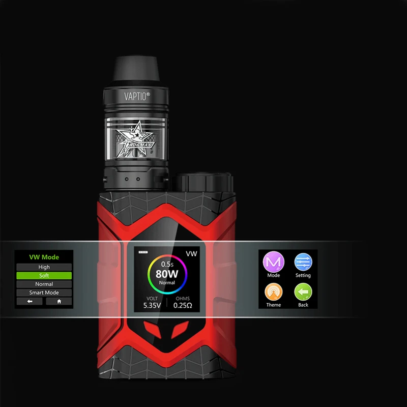 Комплект вейпа Vaptio Wall Crawler 80 Вт бокс мод 5 0 мл электронная сигарета аккумулятор 18650