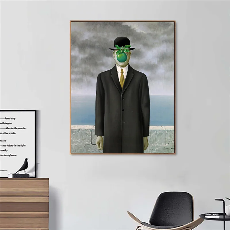 Сын человека Рене Магритт художественная настенная живопись принты и плакаты