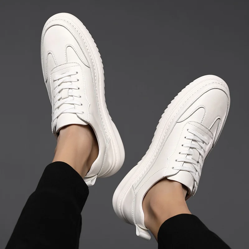 Дизайнерские мужские белые туфли оригинальные однотонные высококачественные