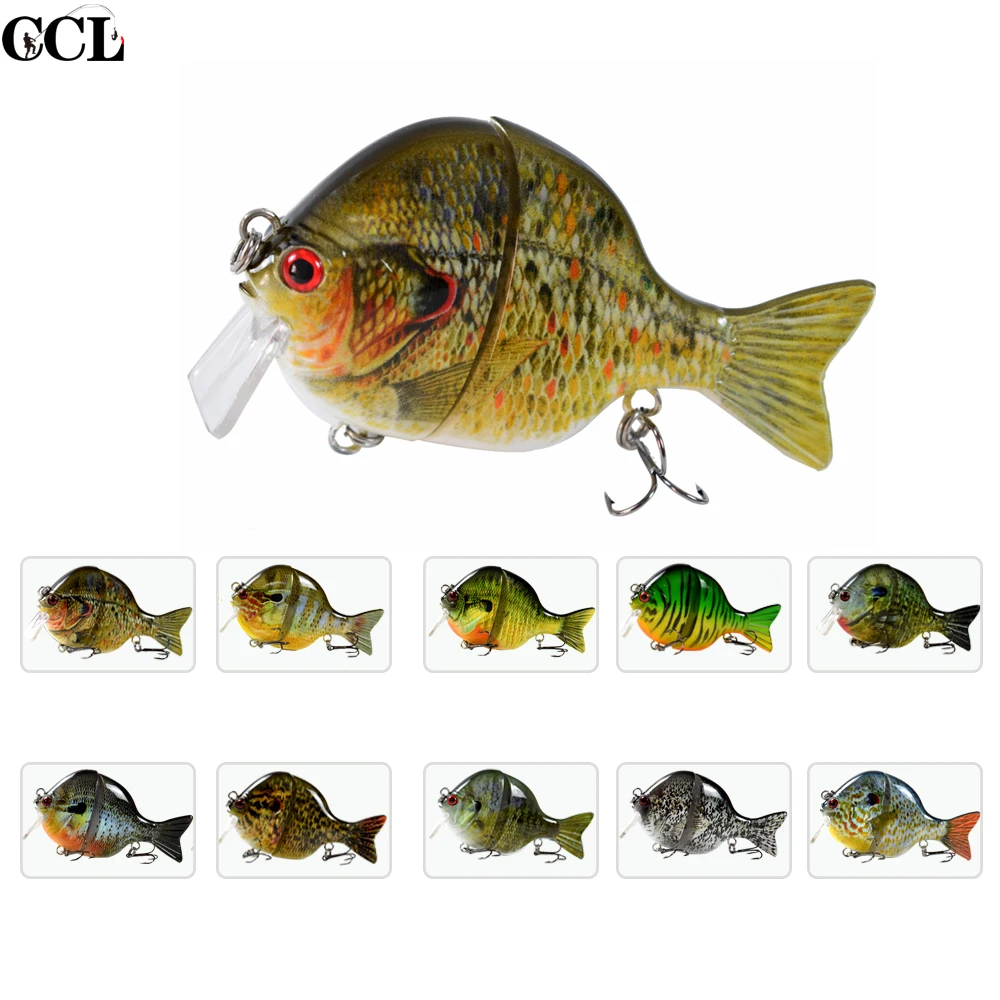 Плавающая приманка 2 шарнирных рыболовных приманки Bluegill плавающие Topwater жесткая