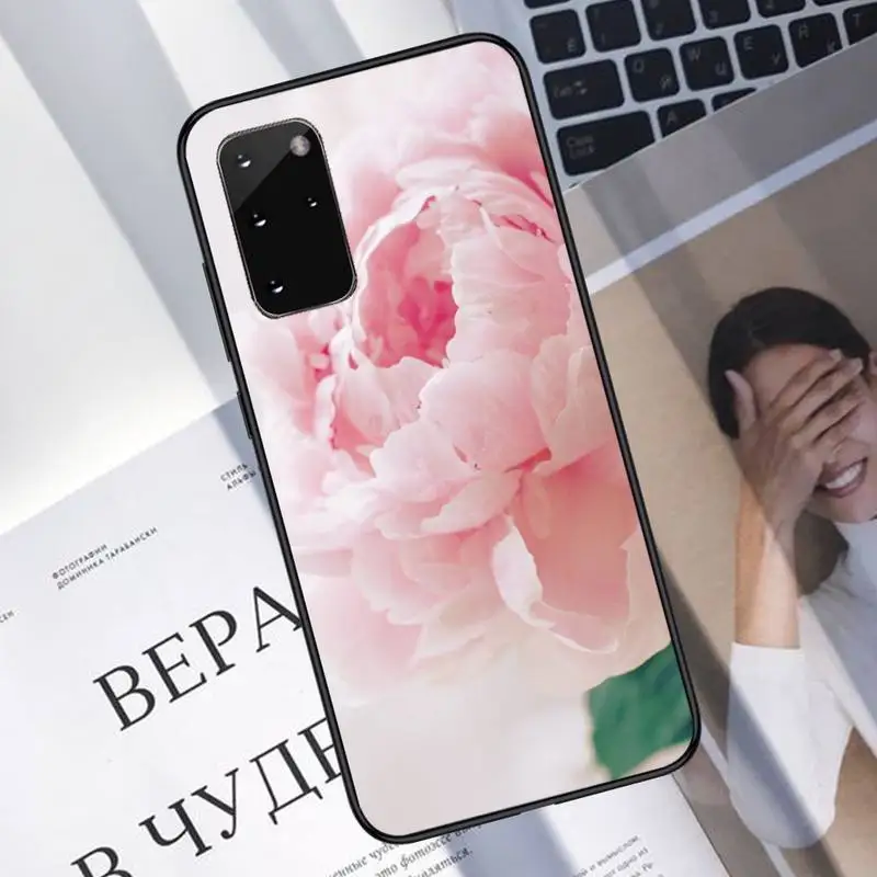 

Pink Purple Peony Flower Phone Case For Samsung A40 A31 A50 A51 A71 A20E A20S S8 S9 S10 S20 Plus note 20 ultra