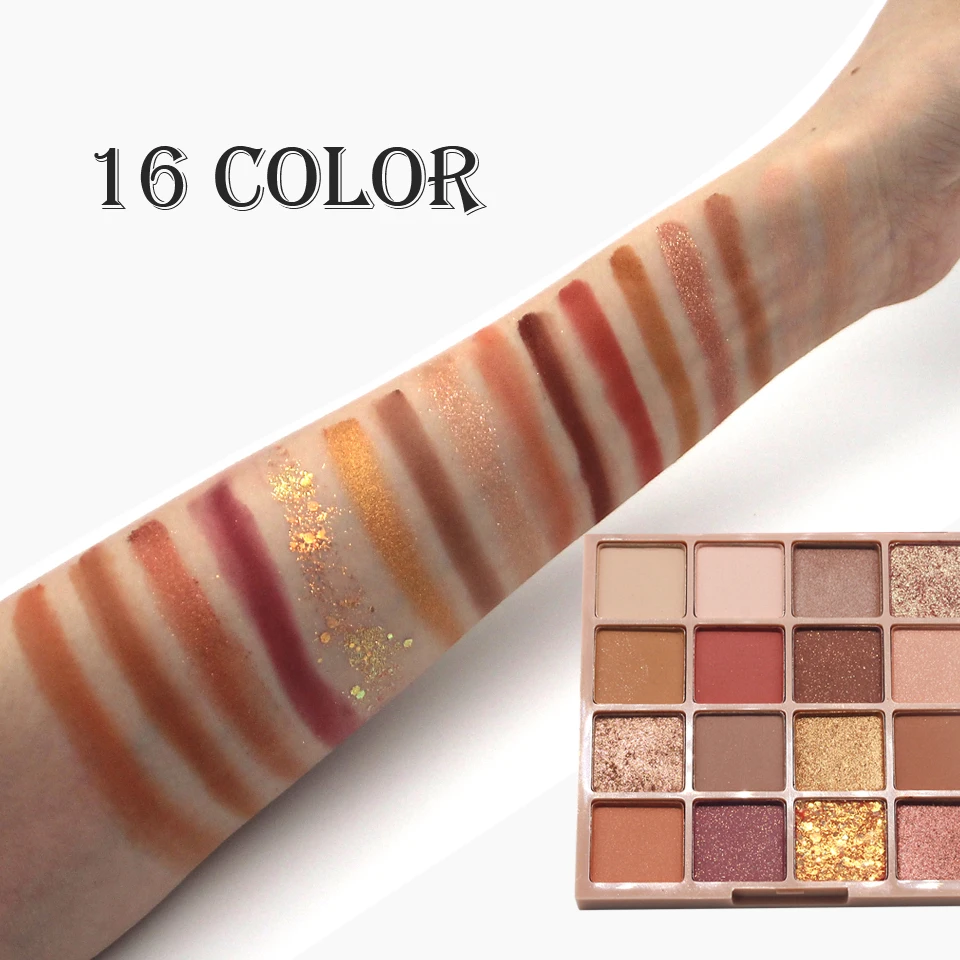 Блестящие тени для век Палитра мерцающие матовые нюдовые водостойкий