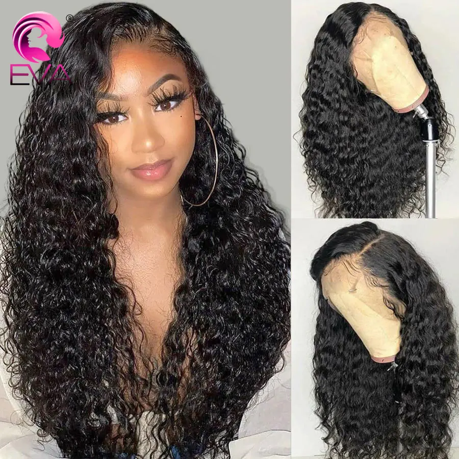 

Eva Curly Human Hair Wigs Glueless Lace Front Human Hair Wigs For Women Brazilian Deep Curly 13x6 Lace Frontal Wig Pre Plucked